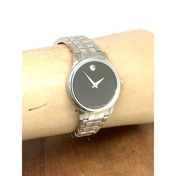 Movado Women\'s Watch 0607537 Museum Swiss Quartz Black Dial Silver Steel 28mm main image 6